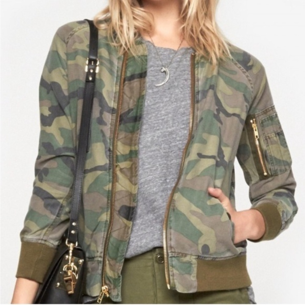 NLST S/S14 Camouflage Print Bomber Jacket Size Medium‎ Y2K